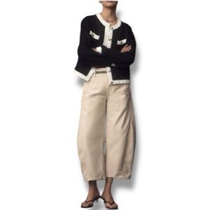 Pilcro by Anthropologie Cropped Bow-Leg Barrel Leg Pants Size 20 Neutral
